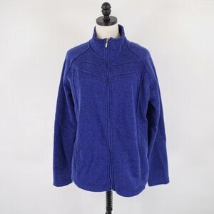 Jason Maxwell Royal Blue XL Full Zip Polyester Mock‎ Neck Sweater